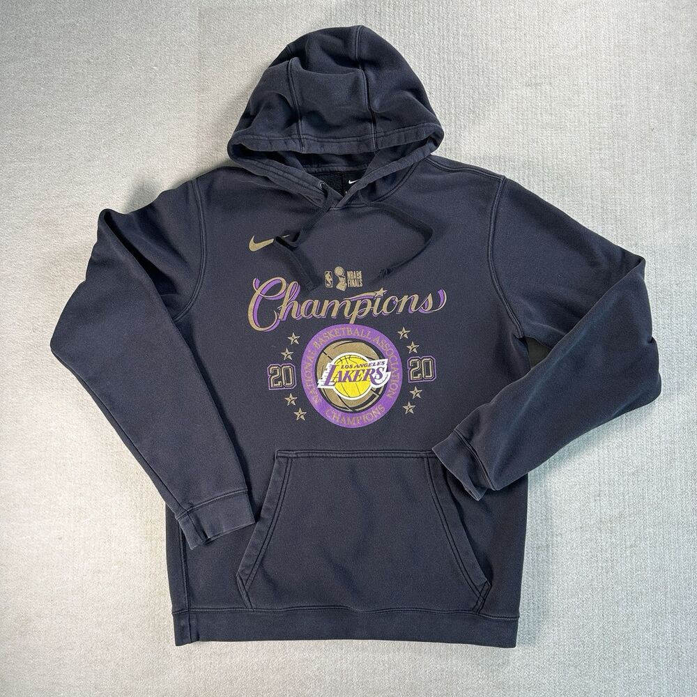 Nike Lakers Champions Hoodie Mens Medium NBA Finals 2020 Lebron Sweatshirt